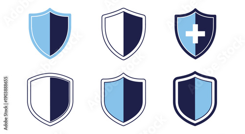 Free Download Medical Shield Line art illustration - GFXLoad