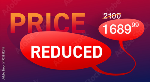 Price Reduced red decorative modern banner