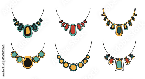 Necklaces Line art vector dynamic design
