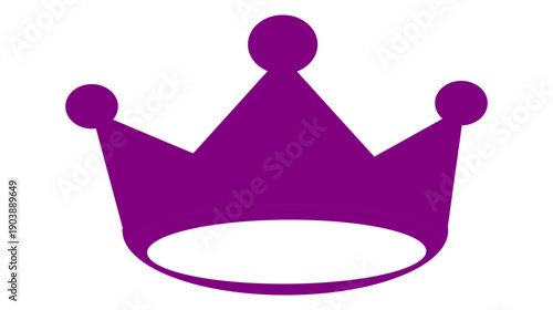 Royal parple Crown Icon Isolated on White Background