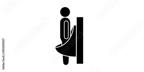 Male Urinal Bathroom Facility Icon Sign