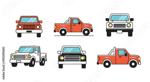 Pickup Truck Line art creative concept