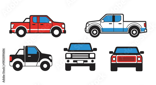 Pickup Truck Line filed color clean design