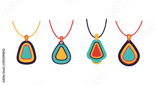 Pendant Necklaces vector modern style