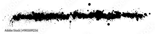 Black blot isolated on white background. Hand drawn. Not AI, vector illustration.