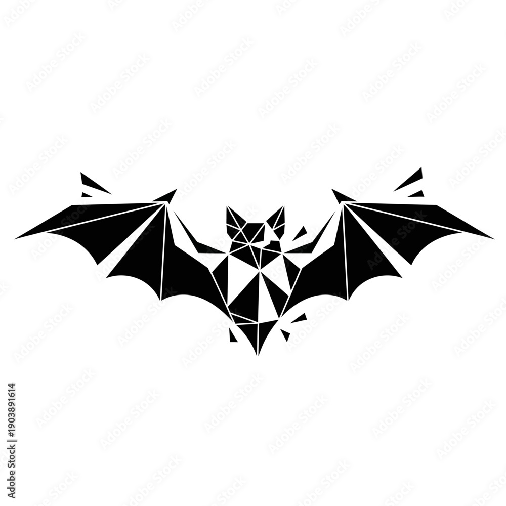Fototapeta premium Modern geometric bat silhouette logo design