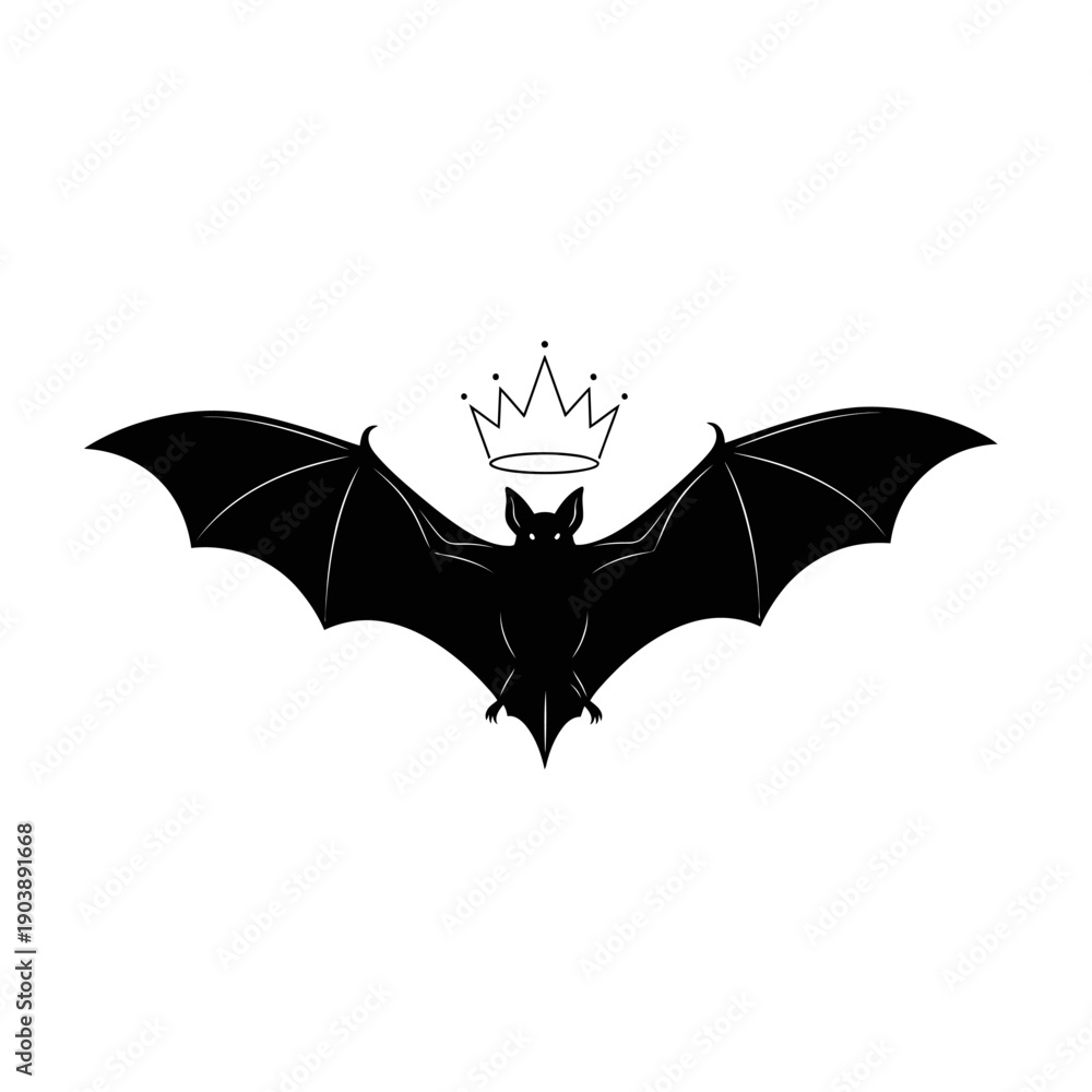 Fototapeta premium Stunning black bat with crown in flight