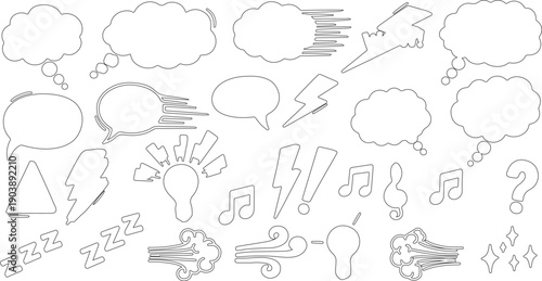 Creative thought and expression icons for dynamic storytelling and communication