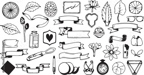 Various objects and icons for business and creative projects