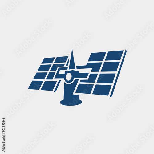 Illustration of a satellite with solar panels in space.