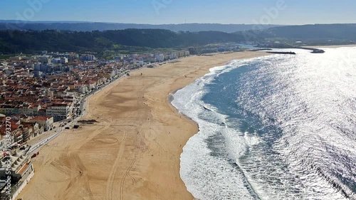 Nazaré, the famous beach with giant waves for surfing in Portugal