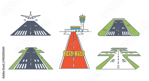 Runway Line art filled color trendy design