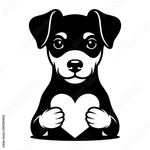 Miniature Pinscher Dog with Heart