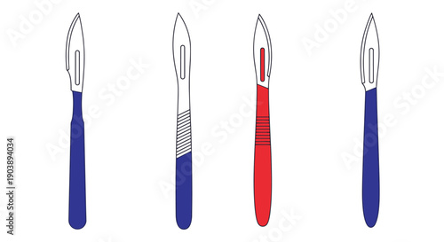 Scalpel Line art filled flat design