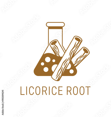 Licorice root monochrome icon for nutrition or skincare