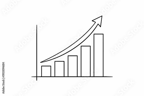 Upward trend graph with arrows showing business growth and progress