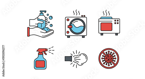 Sterilization Line flat illustration