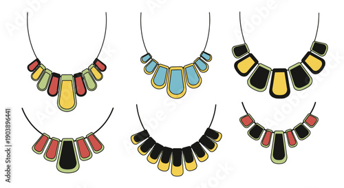 Statement Necklaces color line art clean design