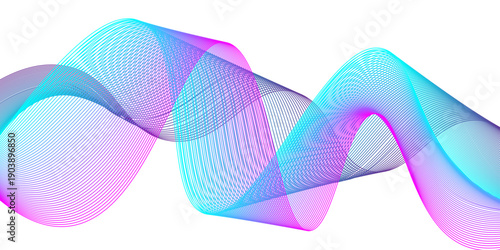 Abstract colorful background featuring a digital wave pattern with blue and pink vector lines in a modern curve design for a creative business technology wallpaper