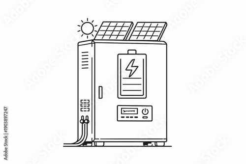 Solar-powered battery charger with energy display and wiring connections