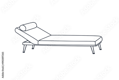 Minimalist chaise lounge design on dark gradient background