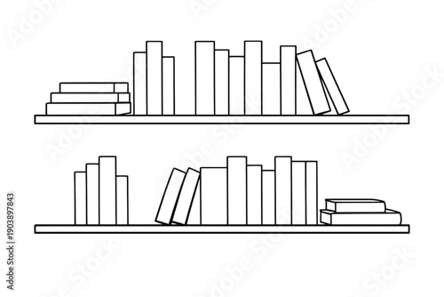 Minimalist black bookshelves: sleek design with books stacked horizontally and vertically