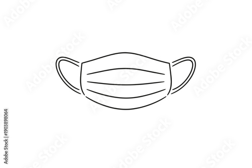 Abstract gray protective face mask symbol with gradient background