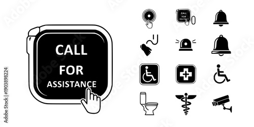 Emergency Assistance Pull Cord Restroom Icon