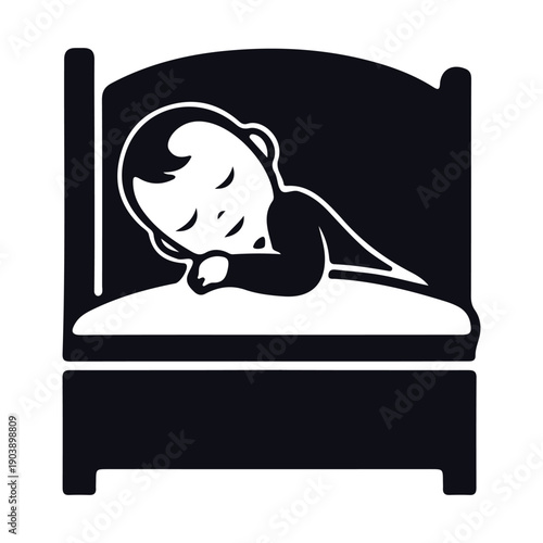 Baby sleeping peacefully in a crib illustration