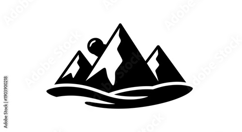 Black Mountain Range Mountain Peaks Silhouette.