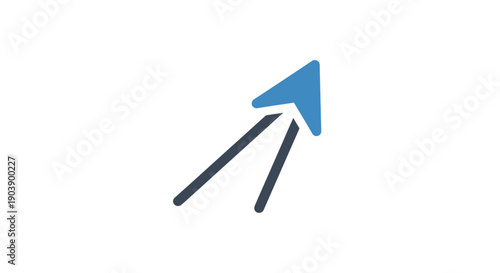 Blue Arrow Pointer Icon Symbol.