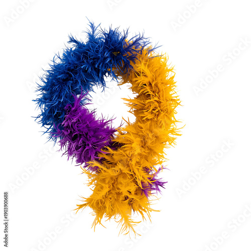 Purple, Green, and Yellow Necklace Used for Celebration During Festival or Pa...