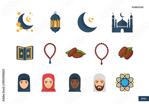 A calm and composed illustration of a woman wearing a hijab, ideal for cultural representation in diverse content.