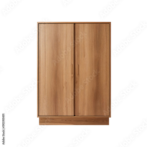 Wood Wardrobe With Two Doors and One Drawer for Storage in a Home Setting