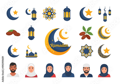 A calm man under a crescent moon evokes tranquility and introspection, perfect for wellness content.