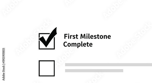 Business Productivity Concept: First Milestone Complete Illustration