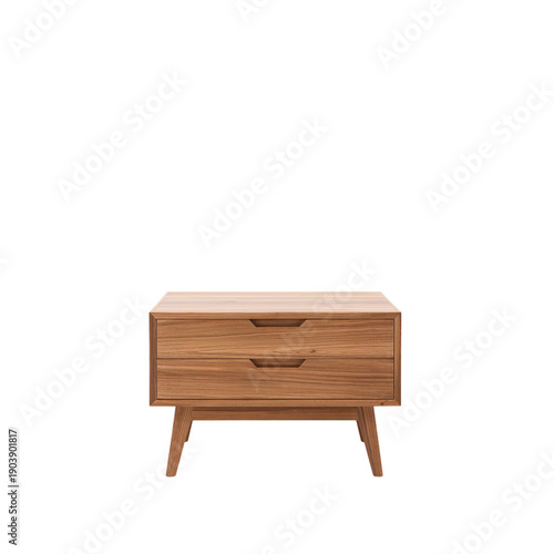 Wooden Nightstand With a Single Drawer and Slender Legs for Bedroom Use