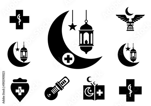 A bold medical shield icon evokes trust and protection, ideal for healthcare branding and websites.