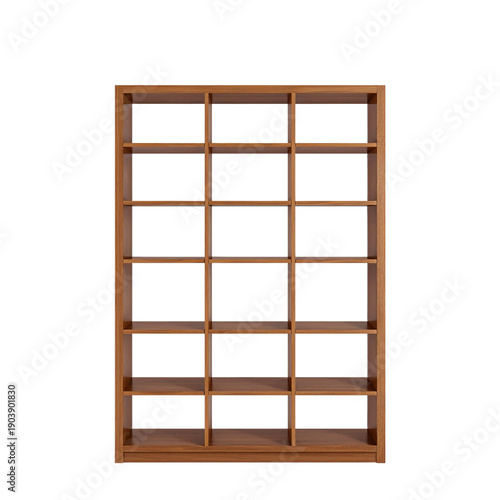 Wooden Bookshelf With Empty Shelves for Storage and Display in a Simple Design