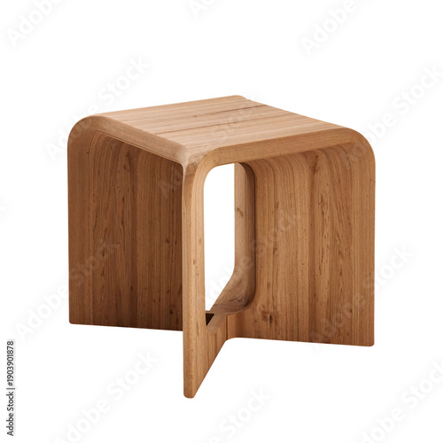 Modern Wooden Stool Designed for Various Settings Placed on a Simple Surface