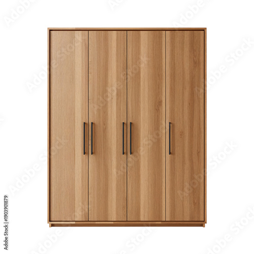 Modern Wooden Wardrobe in a Simple Design for Bedroom Storage Solutions