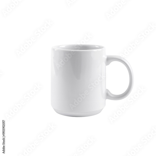 Empty White Mug Sitting on a Plain Surface With No Additional Items Around It...