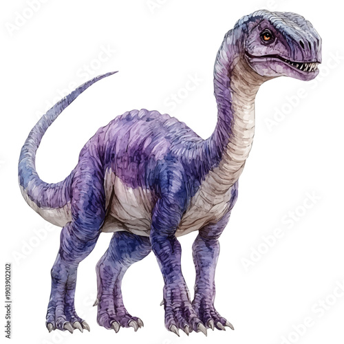 Parasaurolophus, clipart watercolor vector, isolated on a white background.