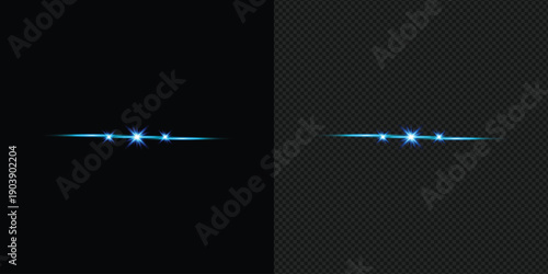 Thin Blue Lens Flare Line