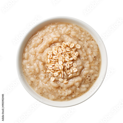 Warm Bowl of Oatmeal Topped With Oats, Served for Breakfast During Morning Hours