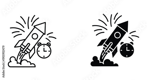 Broken alarm clock exploding with gears and debris isolated on white background minimalist concept