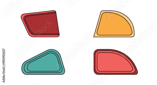 Wedges Line art color illustration