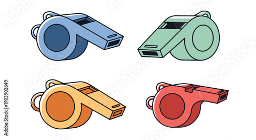 Whistle Line art filled color trendy design