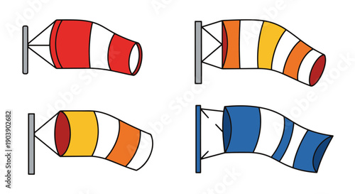 Wind Sock Line art vibrant color