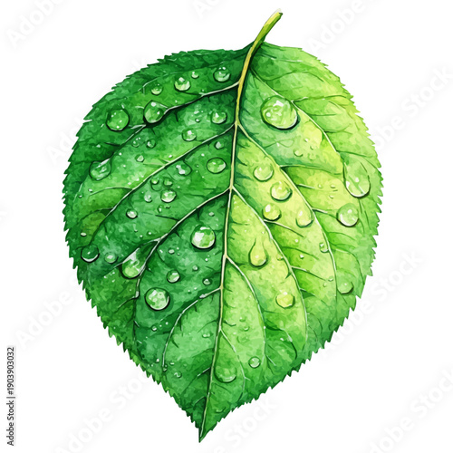 Morning Dew, clipart watercolor vector, isolated on a white background.